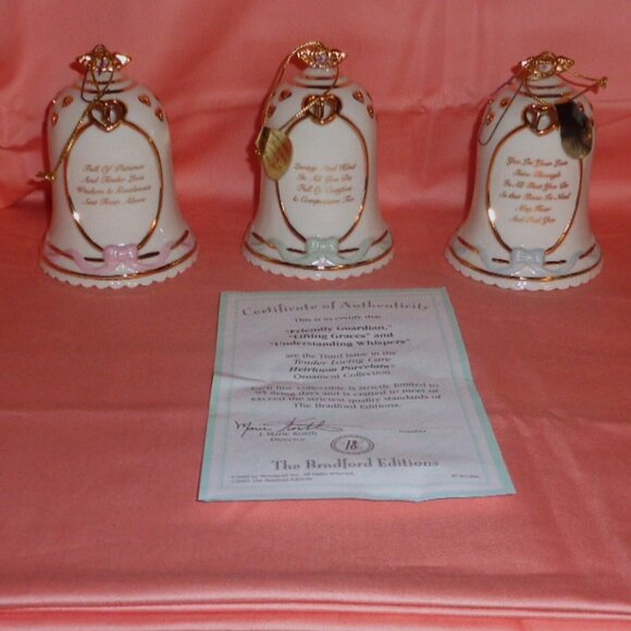 TENDER LOVING CARE SET OF PORCELAIN ORNAMENTS-BRADFORD 2002-NEW - Picture 2 of 6